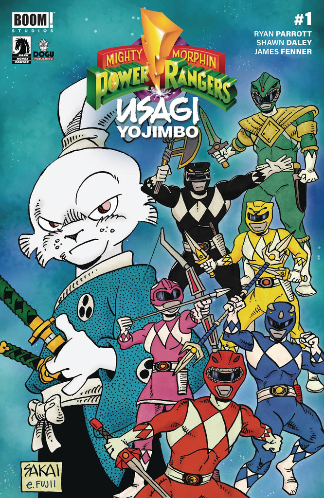 MIGHTY MORPHIN POWER RANGERS USAGI YOJIMBO #1 CVR B SAKAI – Stadium Comics